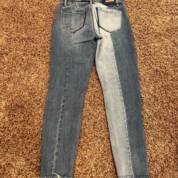 Blank NYC The Reade Crop Patchwork Raw Hem Jeans - Picture 6 of 11